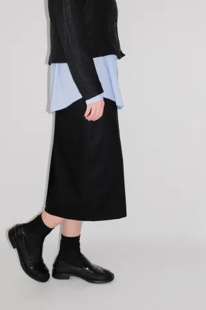 0039_WOOL STRAIGHT VINTAGE BLACK SKIRT