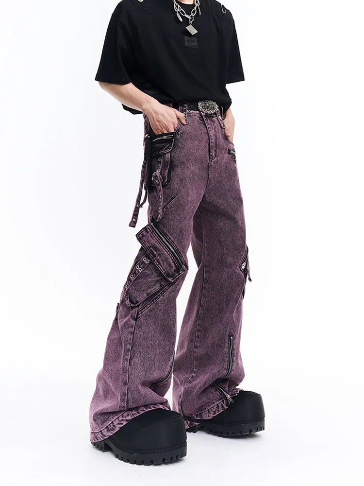 【24s Oct.】High Street Washed Multi-Pocket Jeans