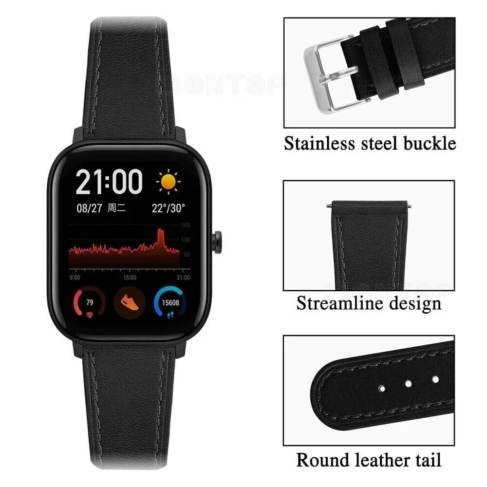 Amazfit GTS 2 Leather Strap (tight-Black)
