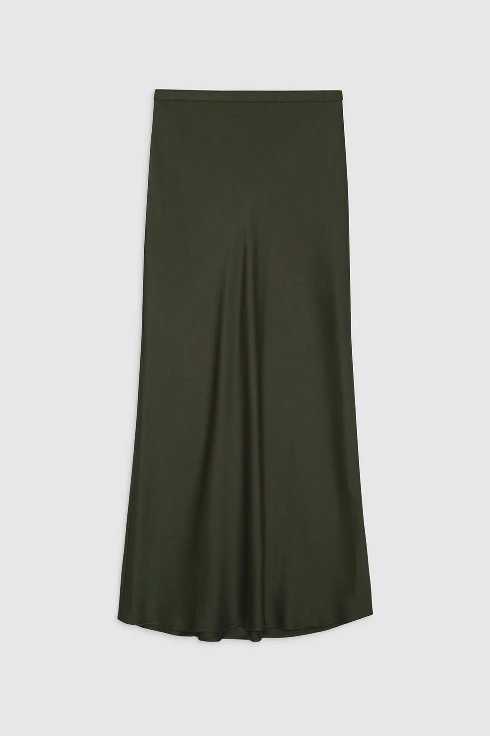 Bar Silk Skirt - Dark Olive