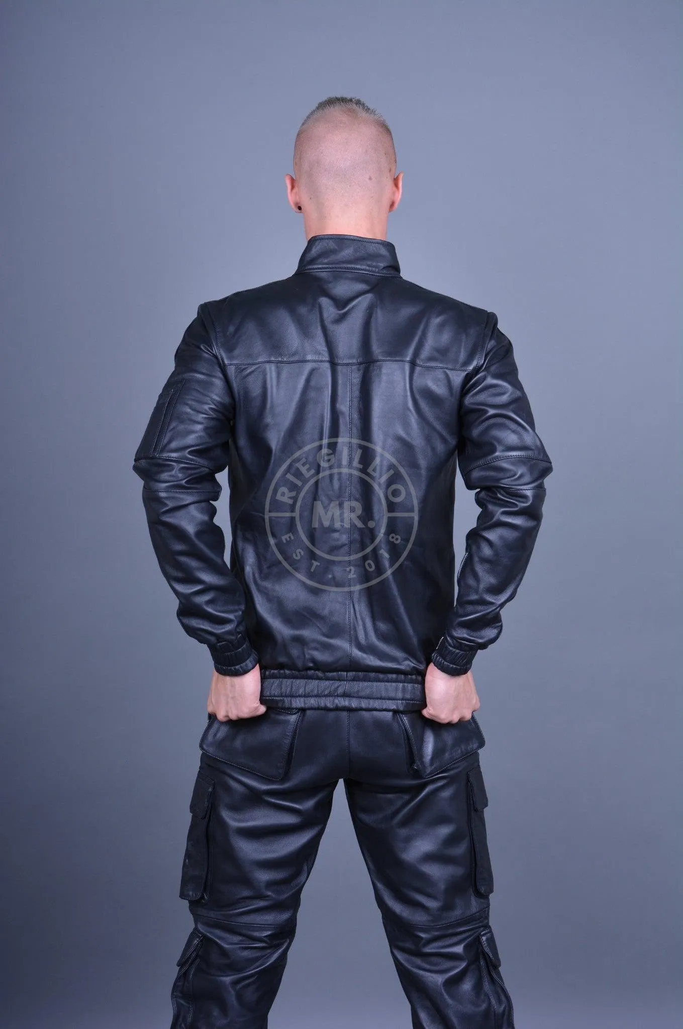 Black Leather Utility Jacket