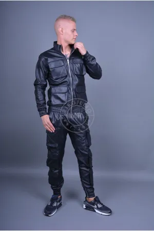 Black Leather Utility Jacket