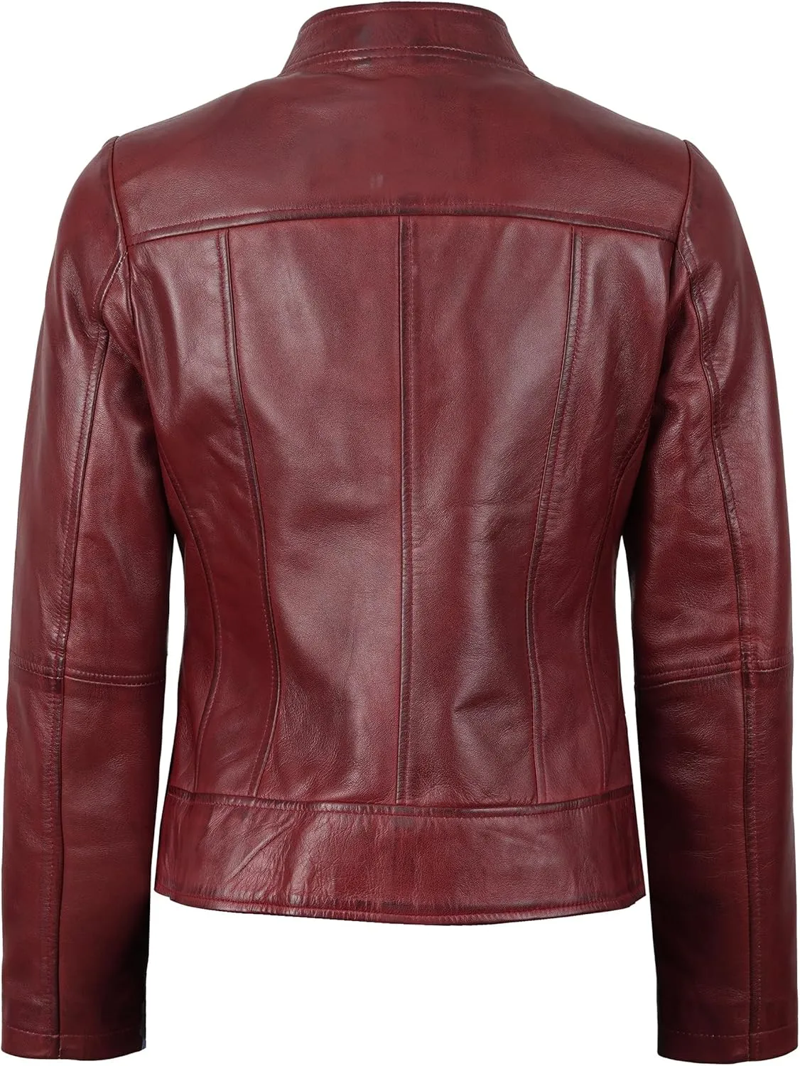 Blingsoul Leather Jacket Women - Cafe Racer Real Lambskin Womens Leather Jacket