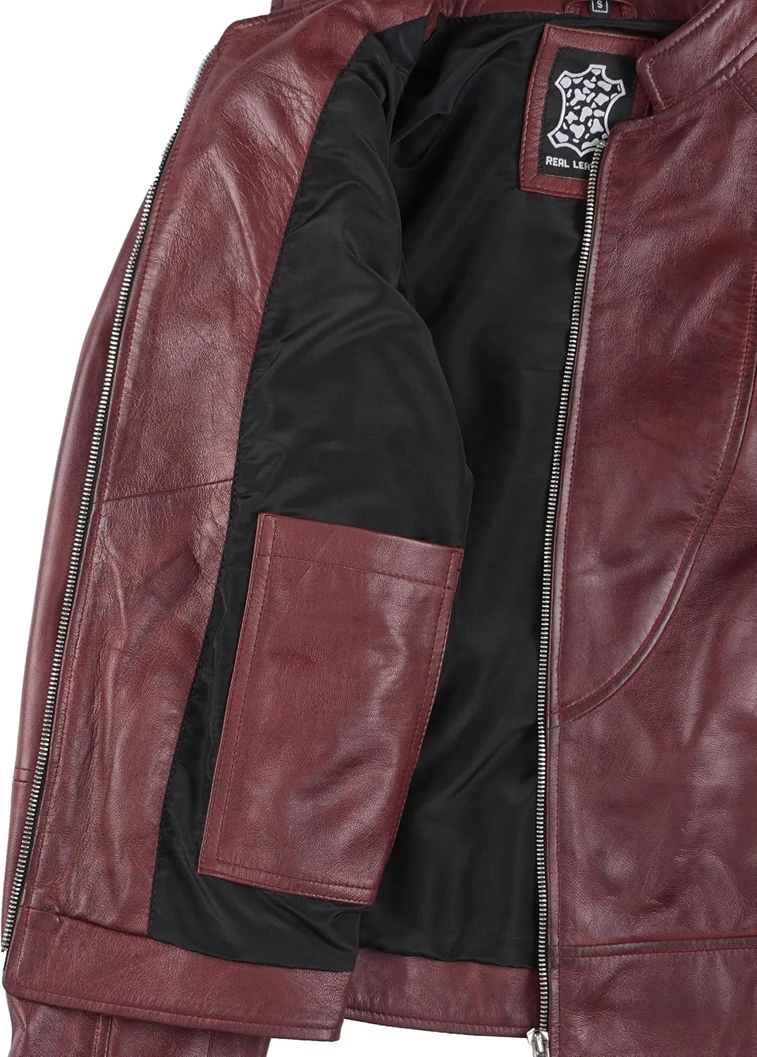 Blingsoul Leather Jacket Women - Cafe Racer Real Lambskin Womens Leather Jacket