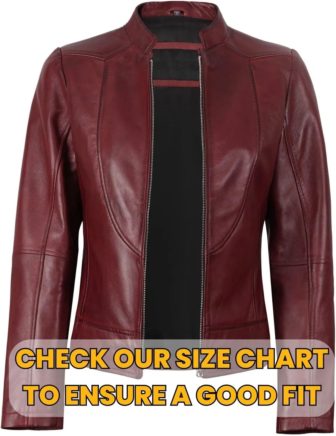 Blingsoul Leather Jacket Women - Cafe Racer Real Lambskin Womens Leather Jacket