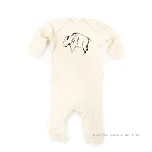 Buffalo - Hand Drawn - One Piece Baby Sleeper