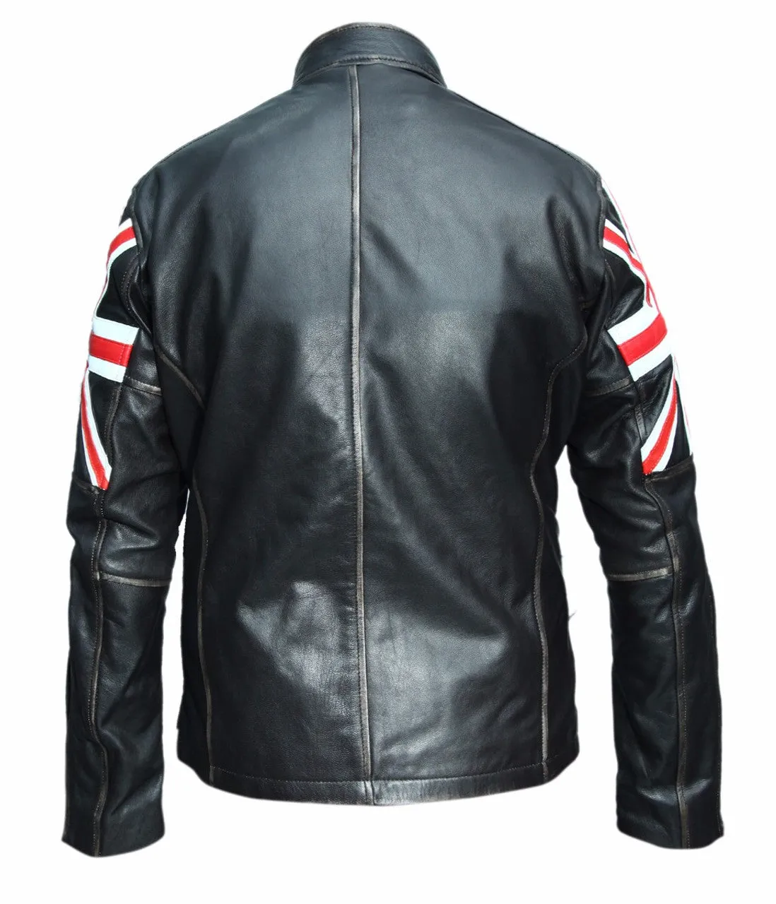 Cafe Racer UK Flag Motorcycle  Leather Jacket