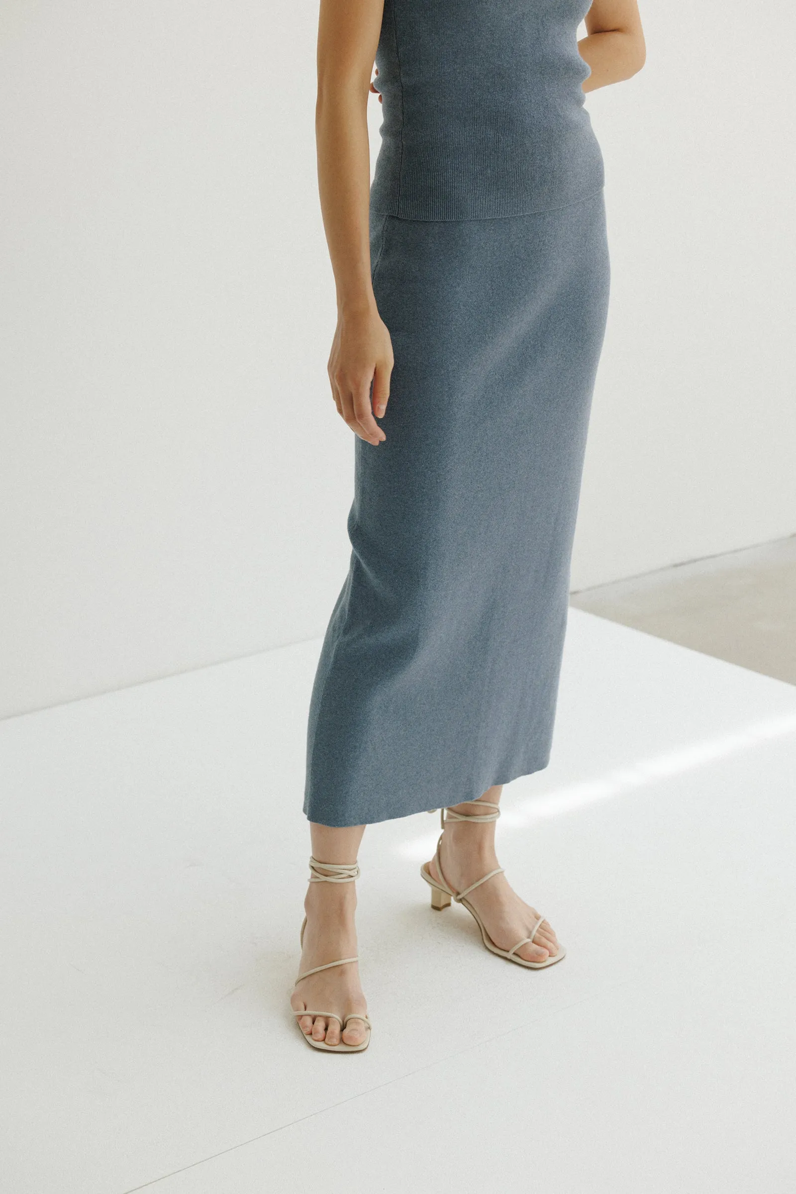 Column Knit Skirt -- Organic Cotton • Cashmere