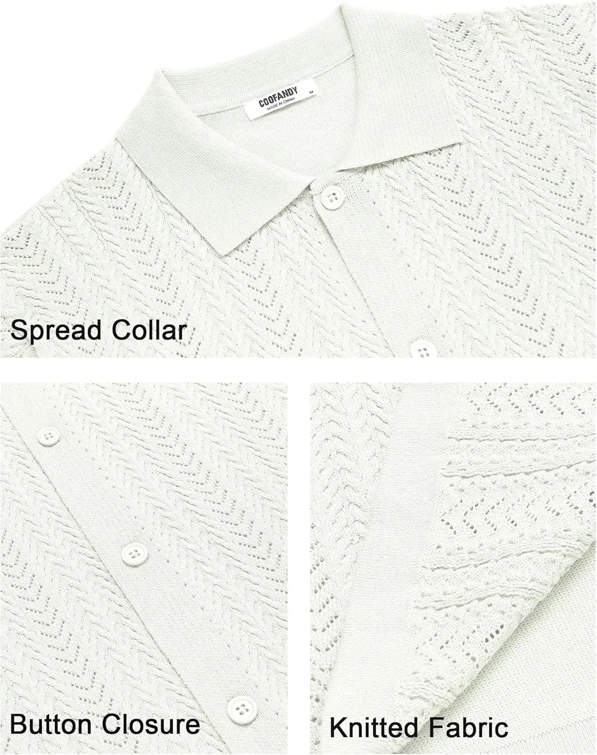 COOFANDY Mens Knit Shirt 2025 Short Sleeve Casual Button Down Shirt Summer Beach Vacation Shirts