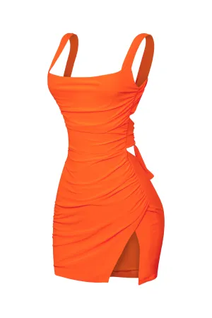 Dallas Side Slit Dress (Orange)