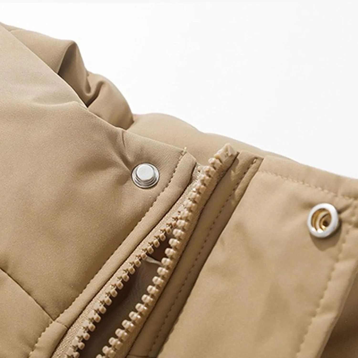 DGHM-JLMY Winter Puffer Jackets For Men Thicken Warm Stand Collar Down Puffy Jacket Solid Couple Casual All-Match Overcoat