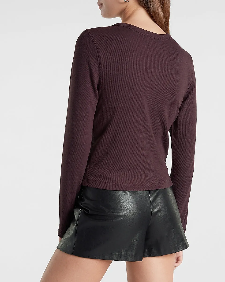 Embellished Crew Neck Top in Dark Purple