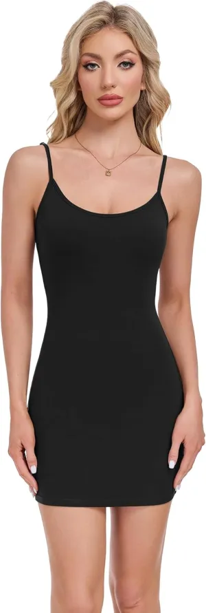 Full Slip for Women Under Dress Cami Slip Dress Spaghetti Strap Bodycon