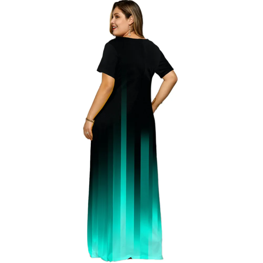 Funki Buys | Dresses | Women's Plus Size Gradient Maxi Dress