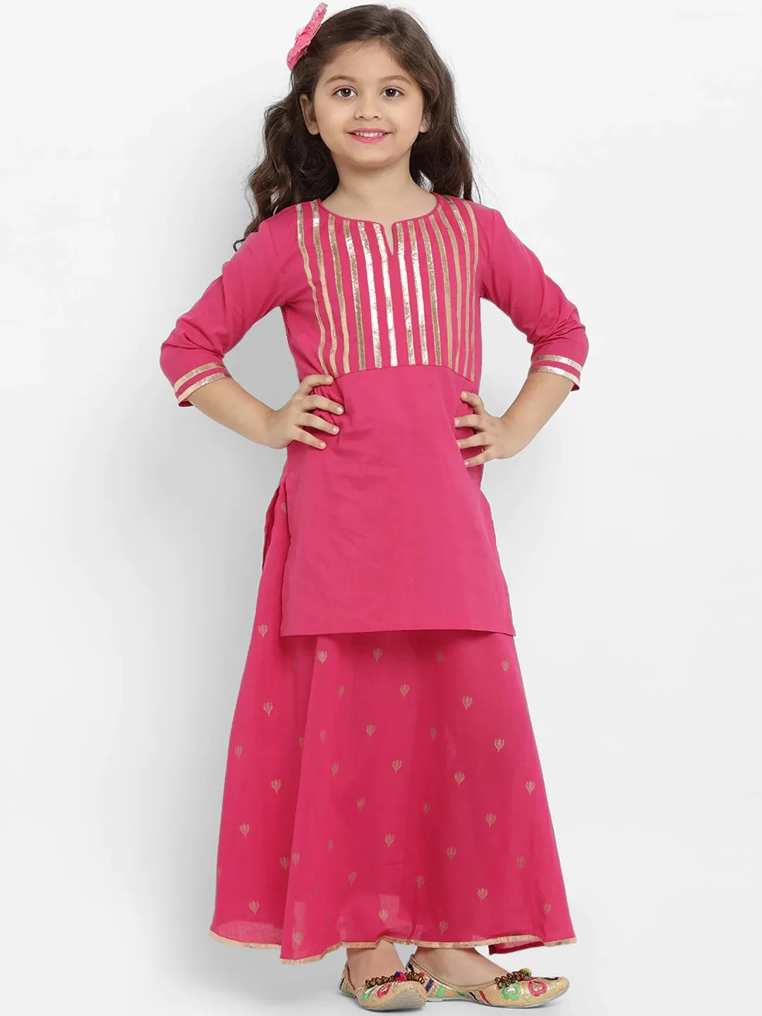 Girl's Printed  Kurta With Skirt - Bitiya By Bhama