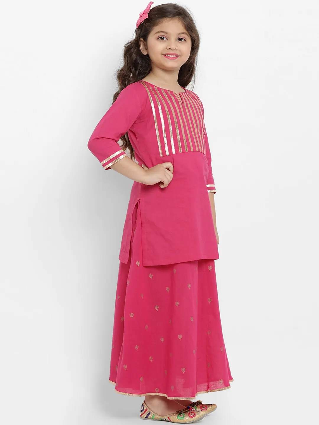 Girl's Printed  Kurta With Skirt - Bitiya By Bhama