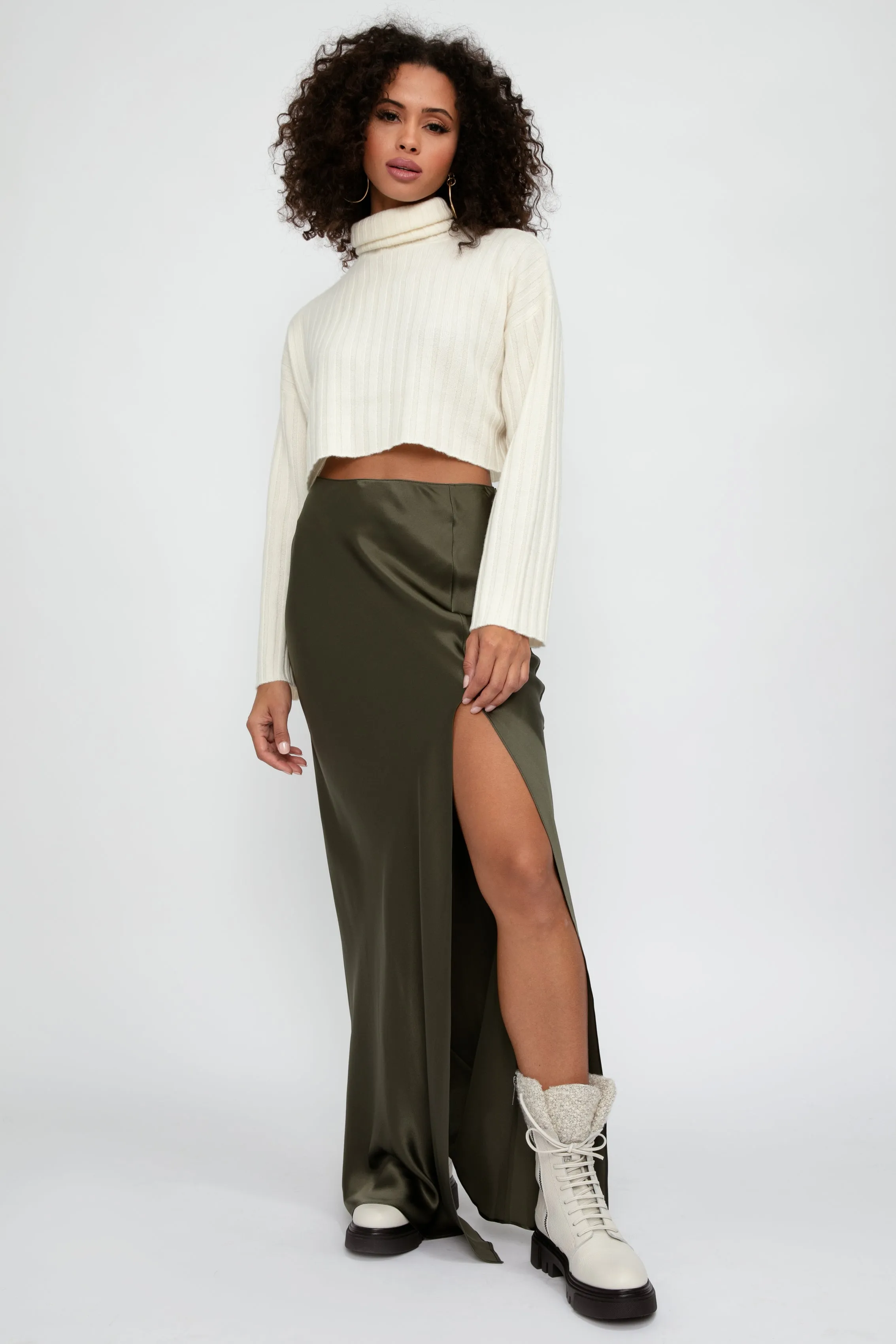 Isabella Silk Skirt in Kernwood
