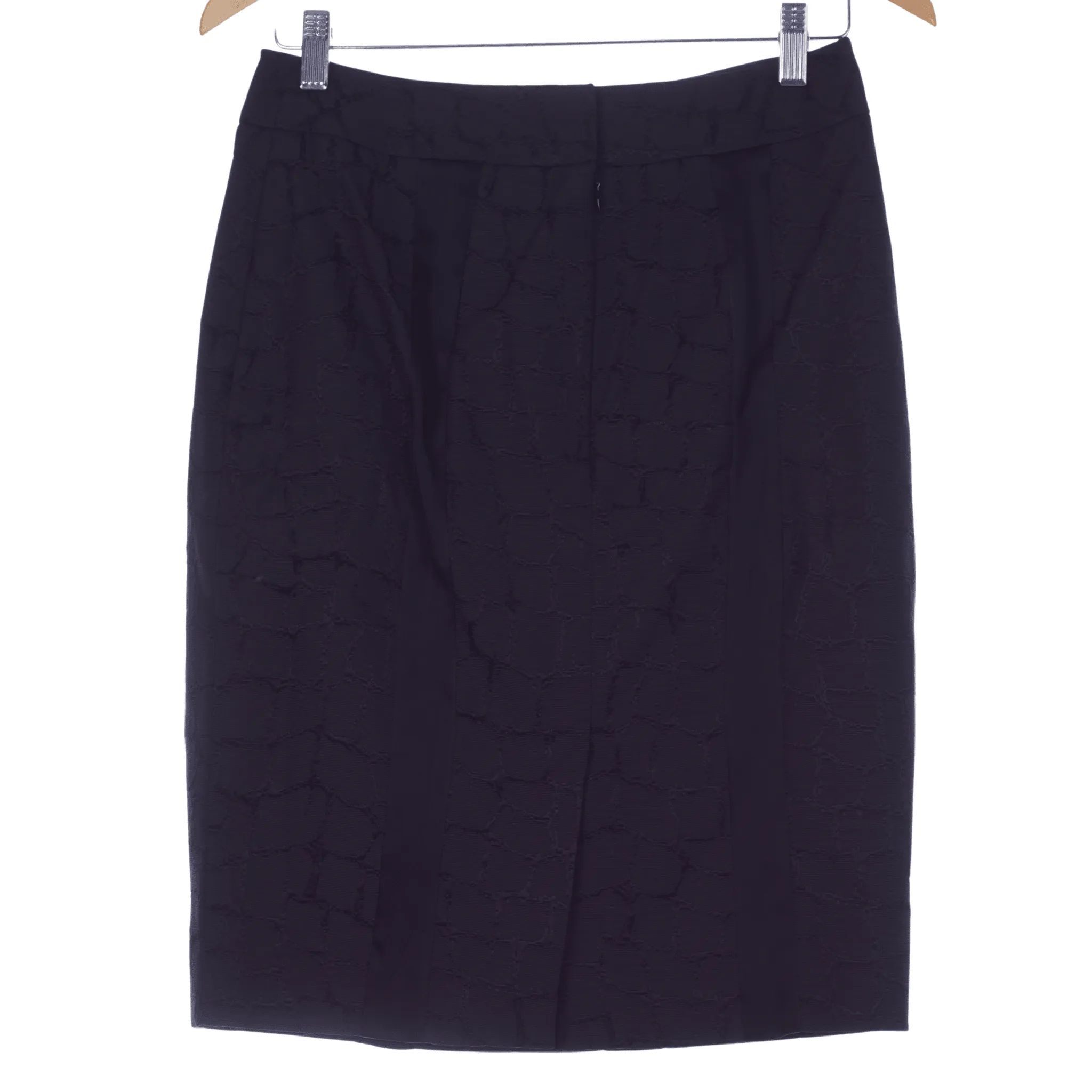 Jaeger Black Skirt with Textured Pattern UK Size Cotton Silk Mix 10 BNWT RRP £250