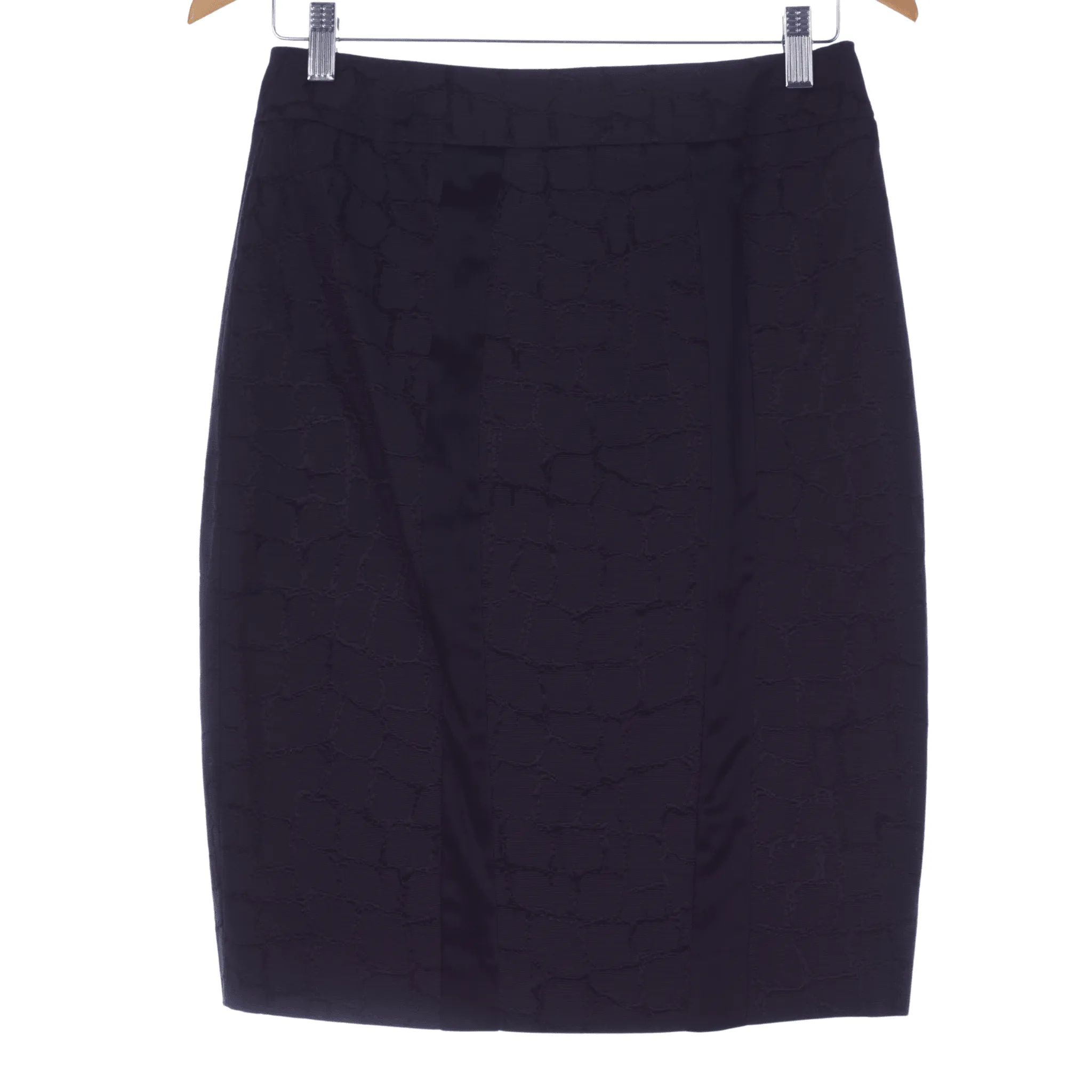Jaeger Black Skirt with Textured Pattern UK Size Cotton Silk Mix 10 BNWT RRP £250