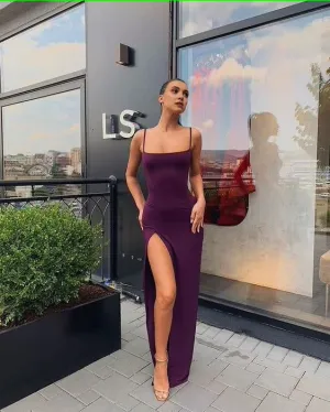 kamahe Long prom Dress with side slit Party Evening Dress