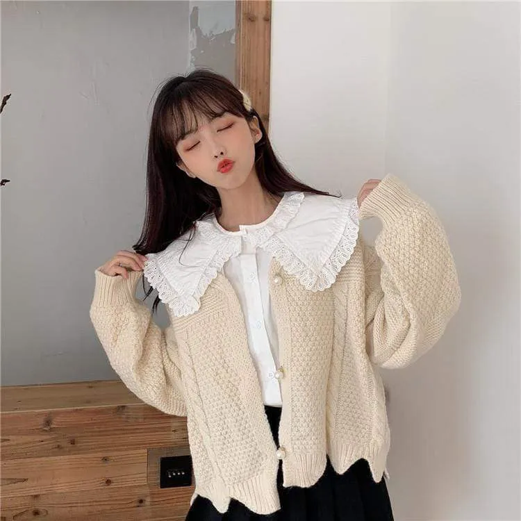 Kawaii Lace Peter Pan Collar Shirt
