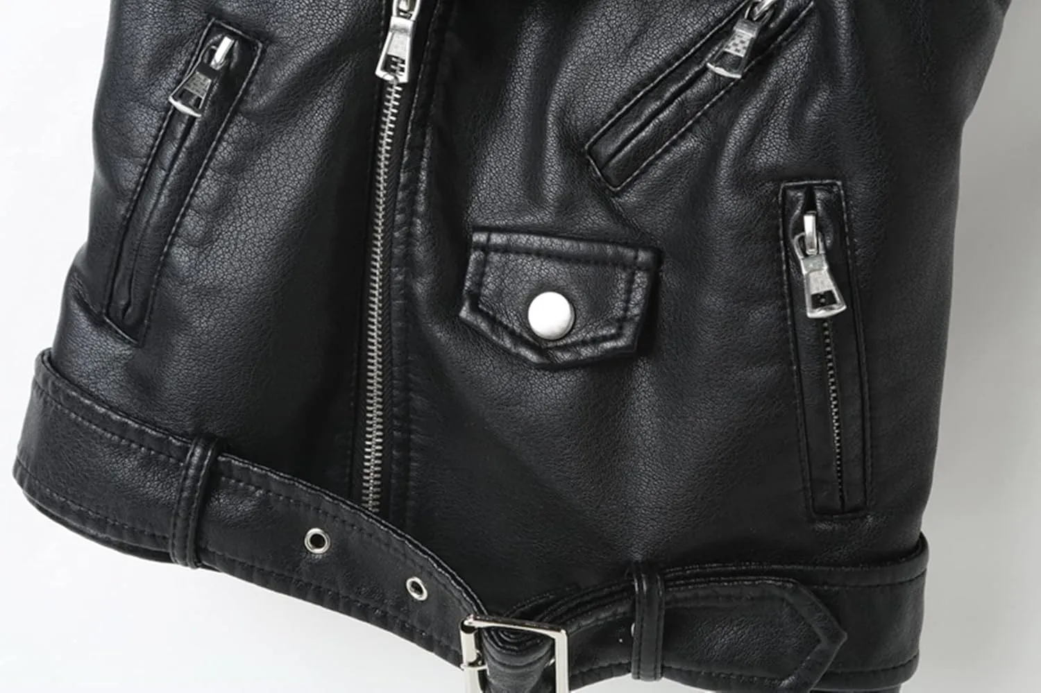Kids Faux leather Motorcycle Dress Casual Joker Vest Jacket Coat For Boys Girls