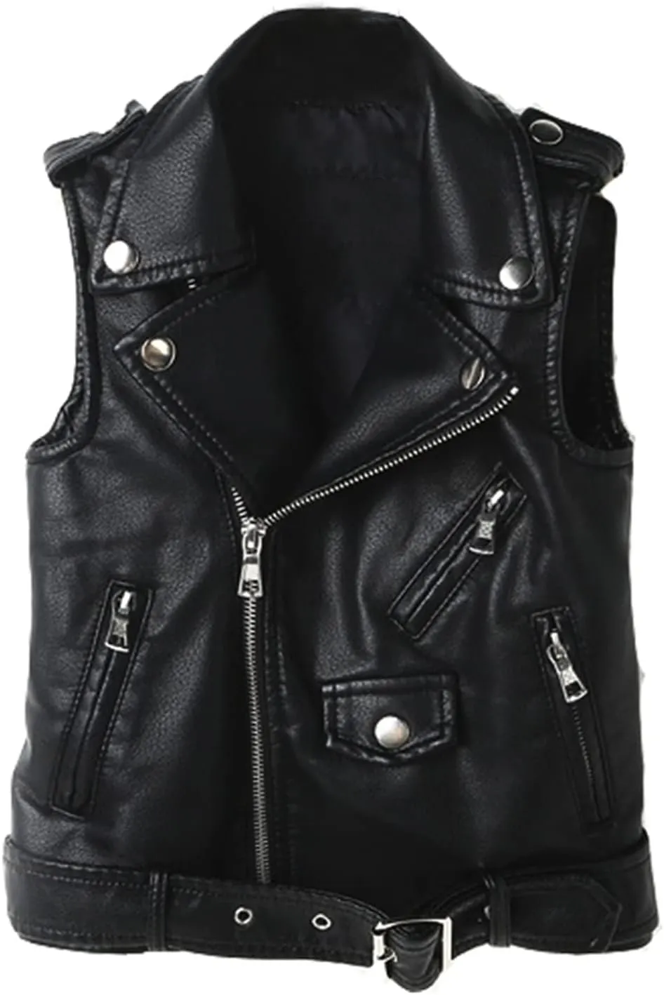 Kids Faux leather Motorcycle Dress Casual Joker Vest Jacket Coat For Boys Girls