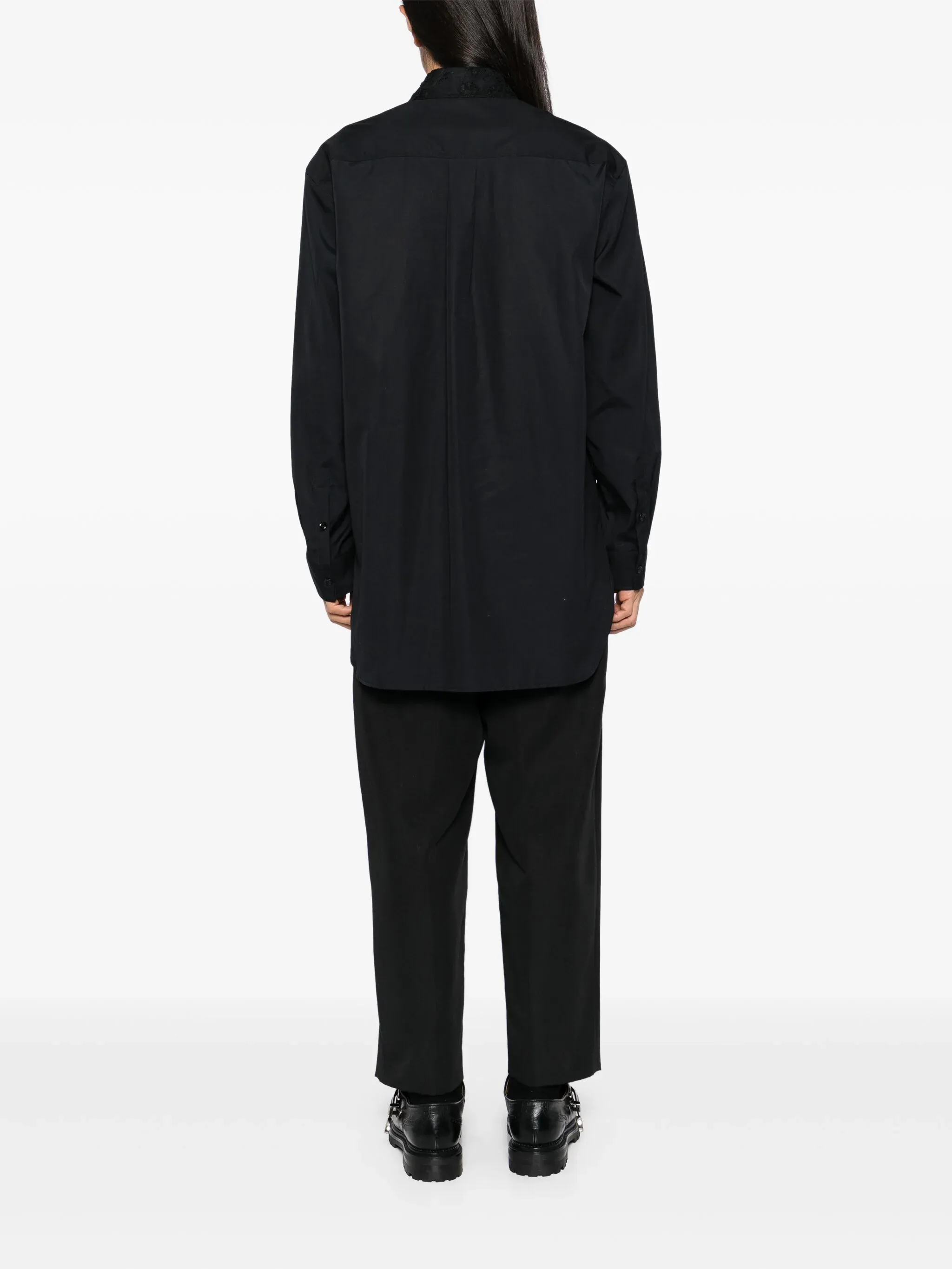 Lace Paneled Easy Shirt