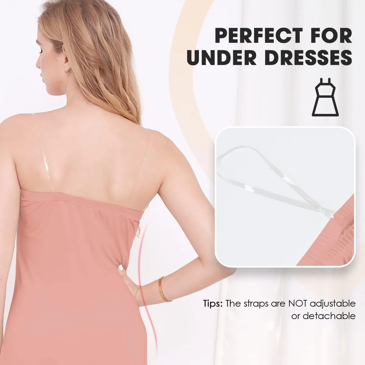 MANCYFIT Women's Tube Top Dress Slip Sleeveless Underdress Invisible Straps