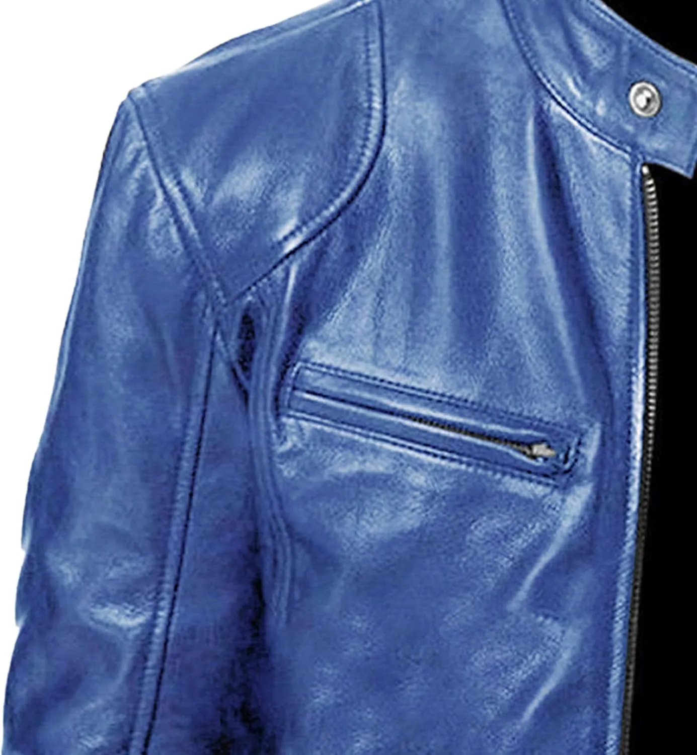 Men Slim Fit Motorcyle Leather Jacket Zip-Up Windbreaker Leather Jackets Lightweight PU Vintage Biker Coat