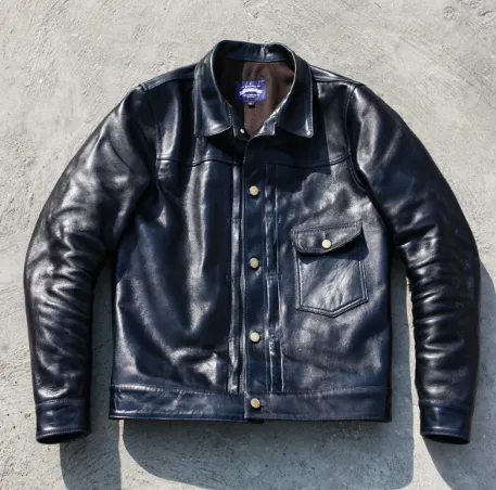 Men's Slim Fit Vintage Genuine Cowhide Leather Jacket