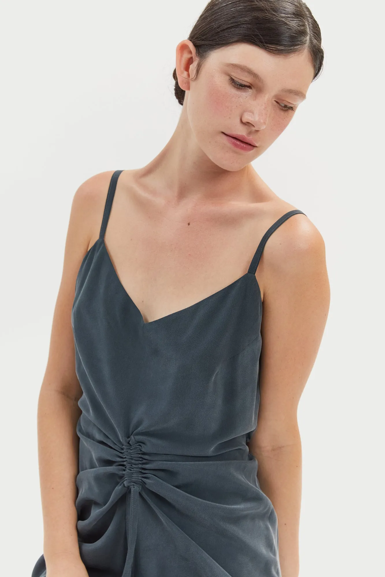 Nina Silk Slip Dress Black