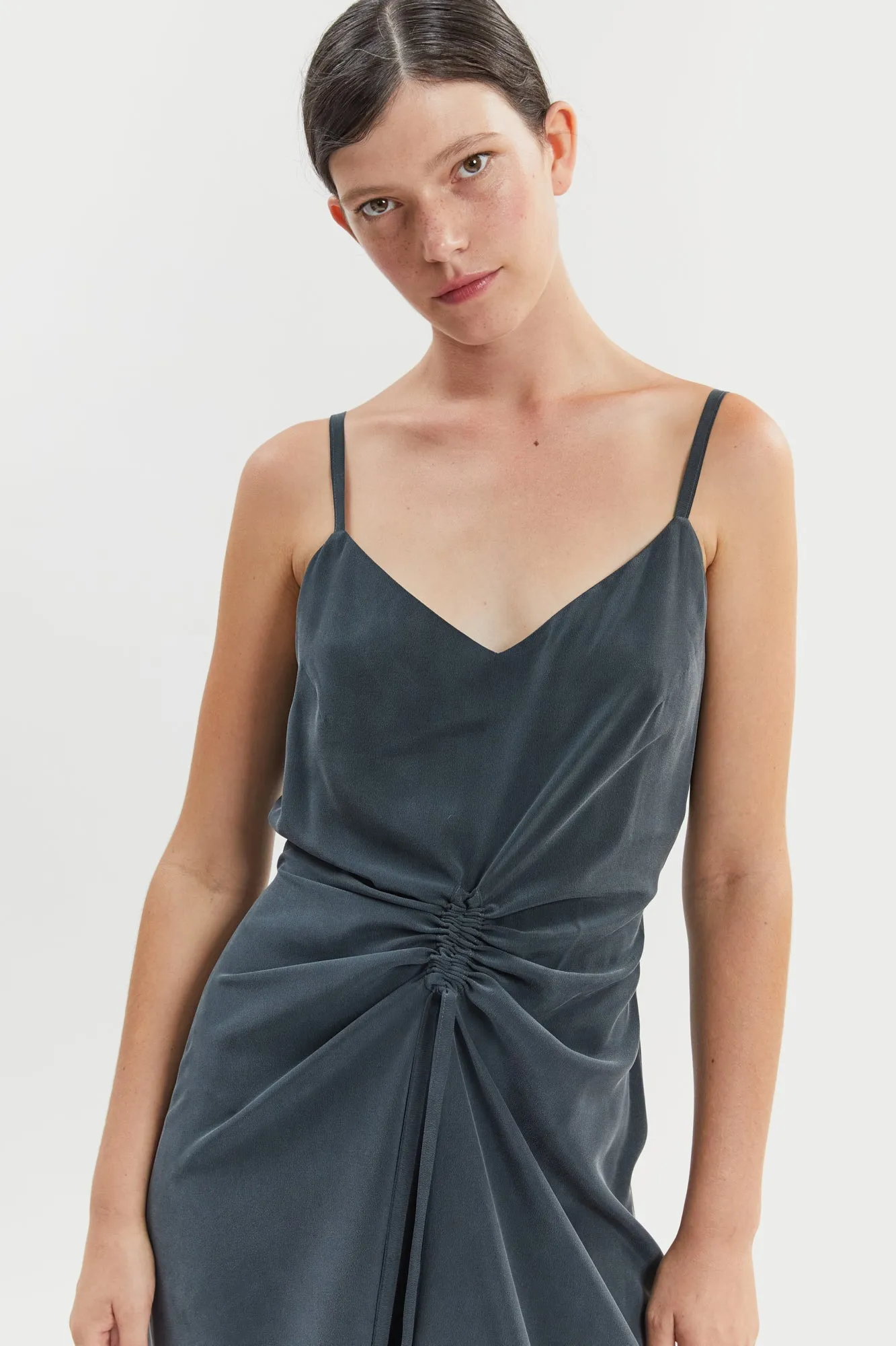 Nina Silk Slip Dress Black