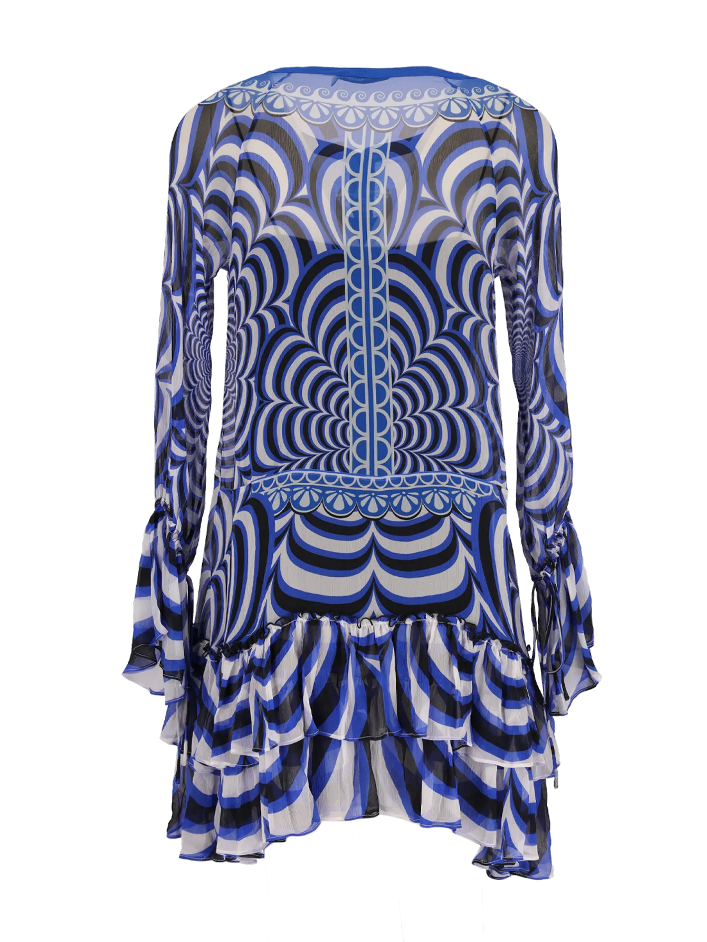 optical-print silk mini dress