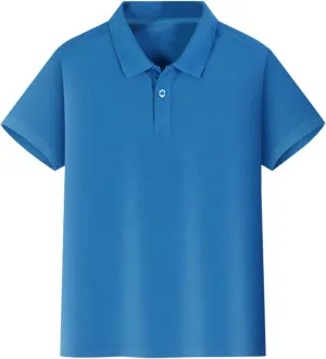 Preppy Boys Girls Pique Polo Shirt Short Sleeve Solid Active School Uniform Button Closure Breathable Performance Tshirt 5-12