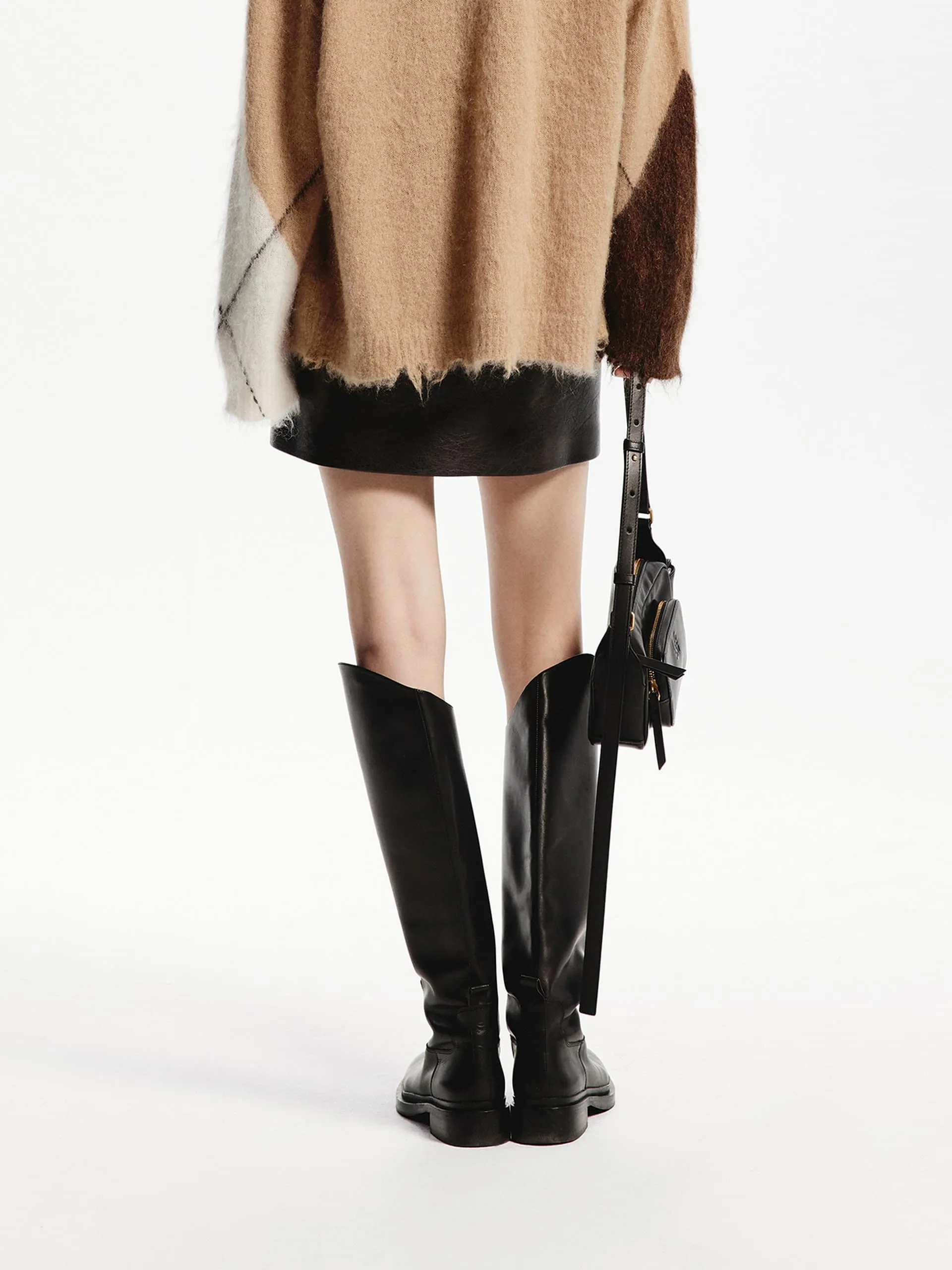 PU Leather Straight Skirt