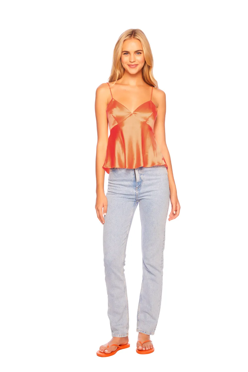 silk tie back top