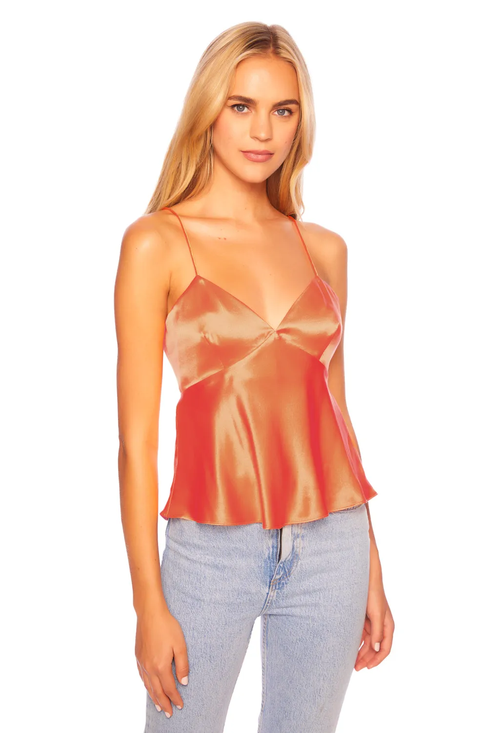 silk tie back top