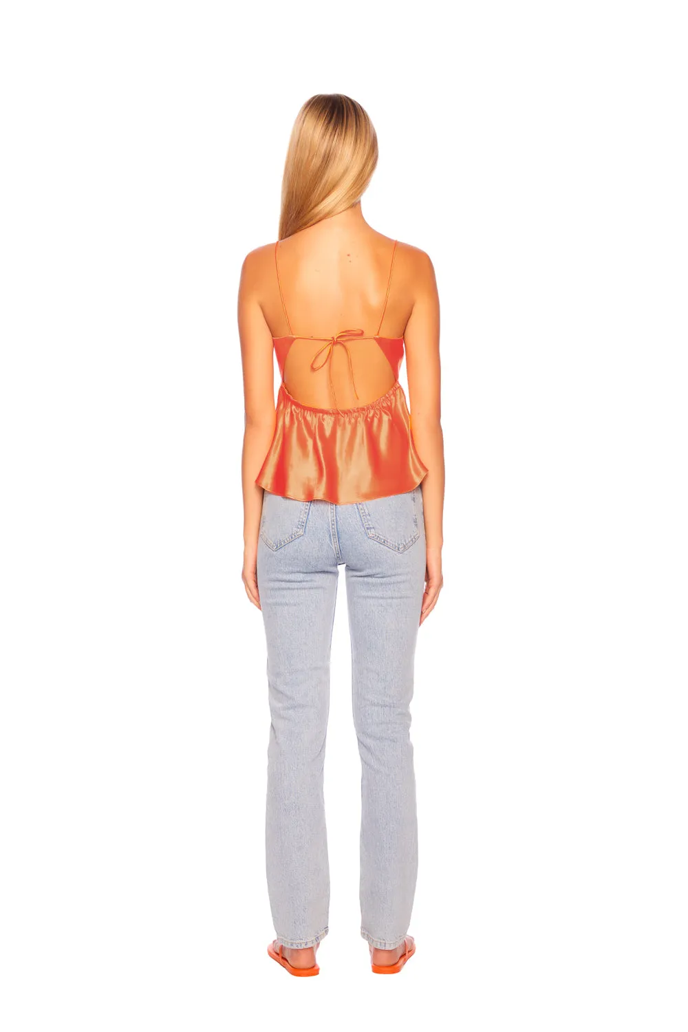 silk tie back top