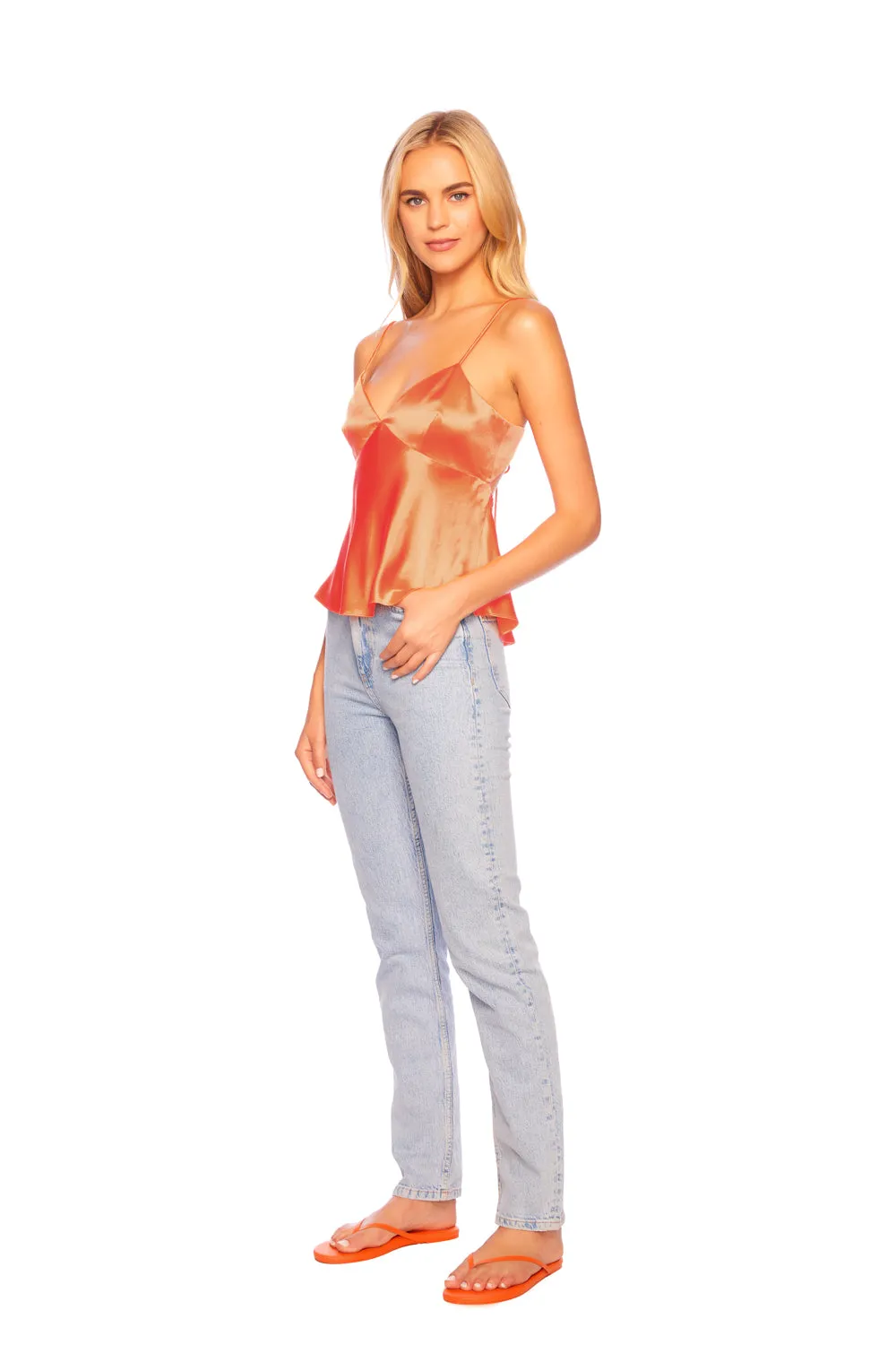 silk tie back top