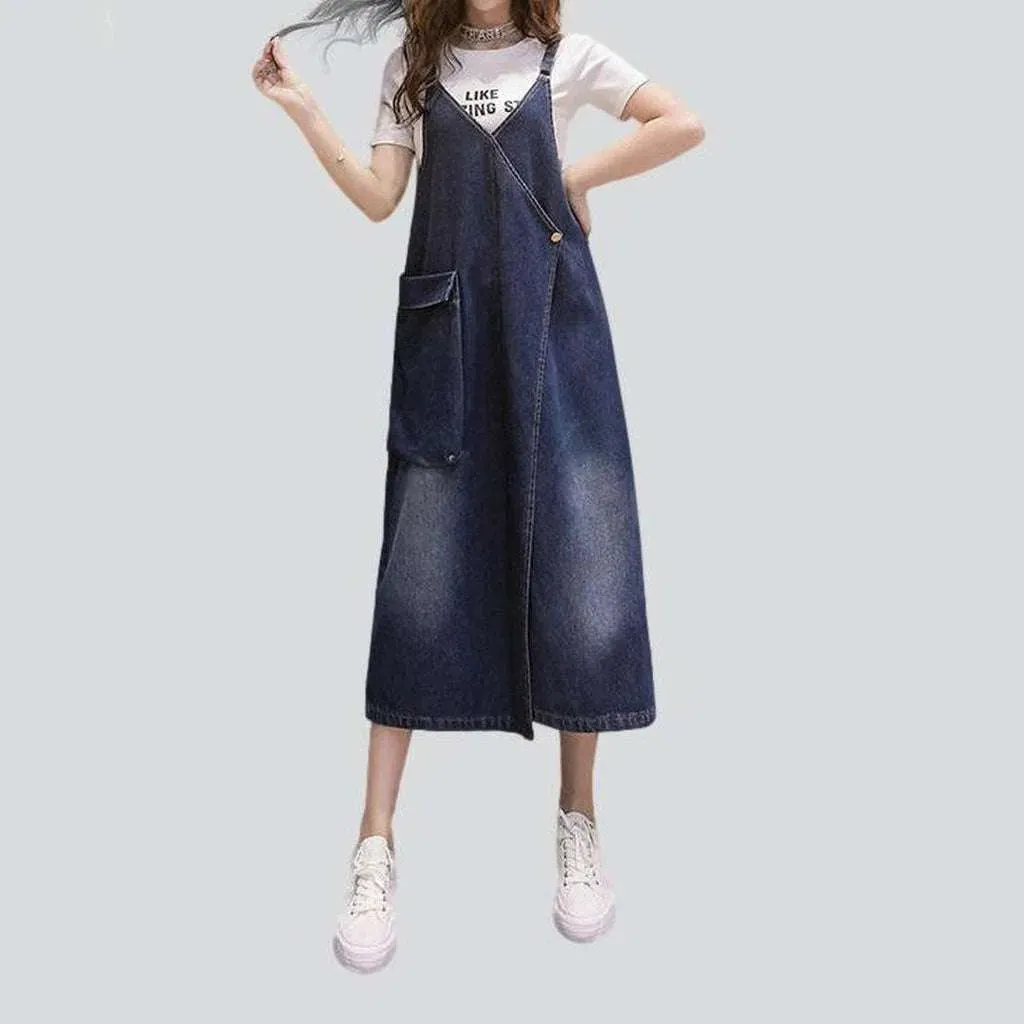 Street style denim dress