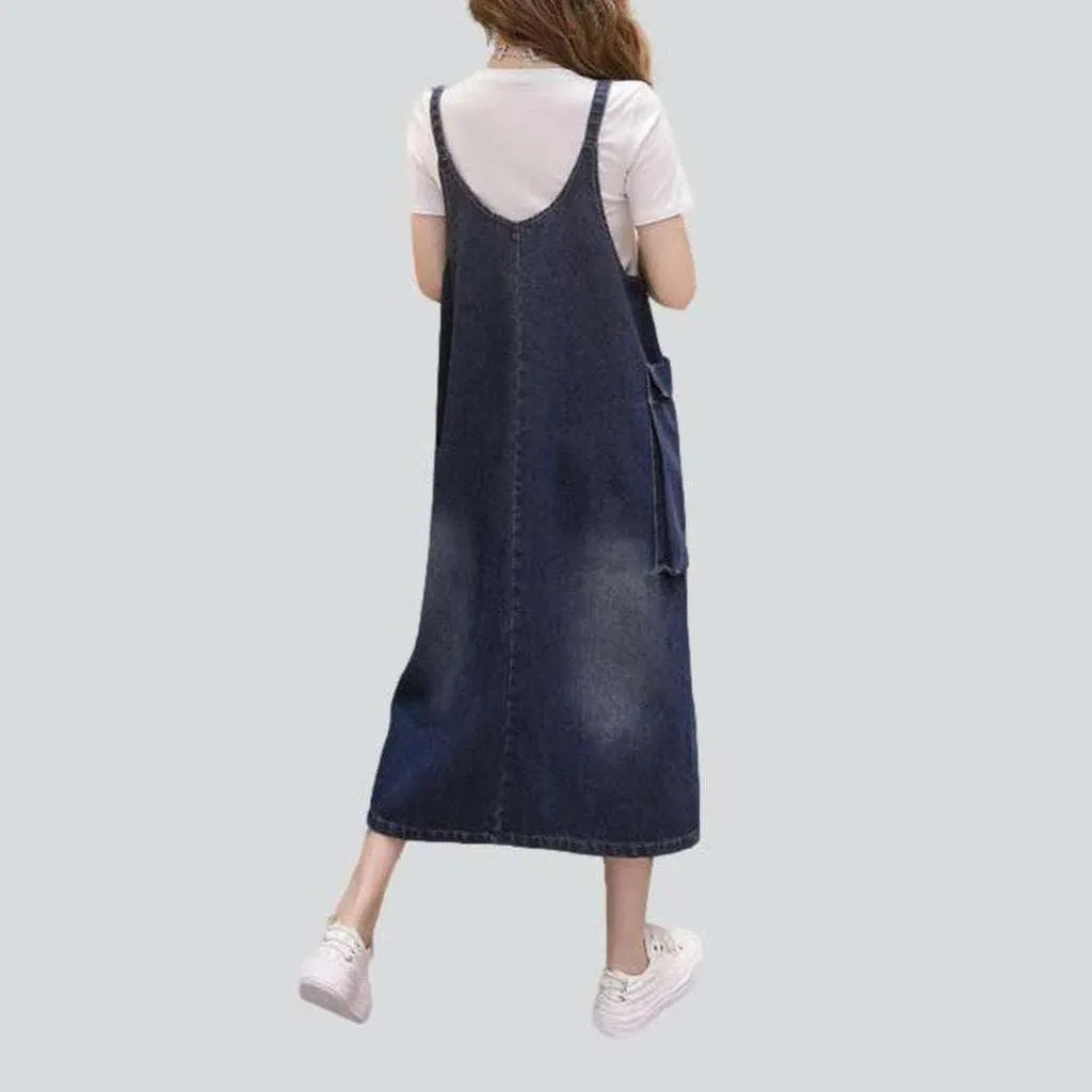 Street style denim dress