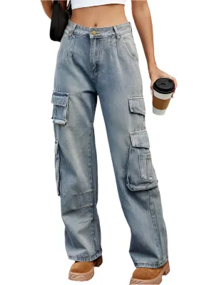 TEEK - Washed Semi-Elasticated Loose Denim Jeans