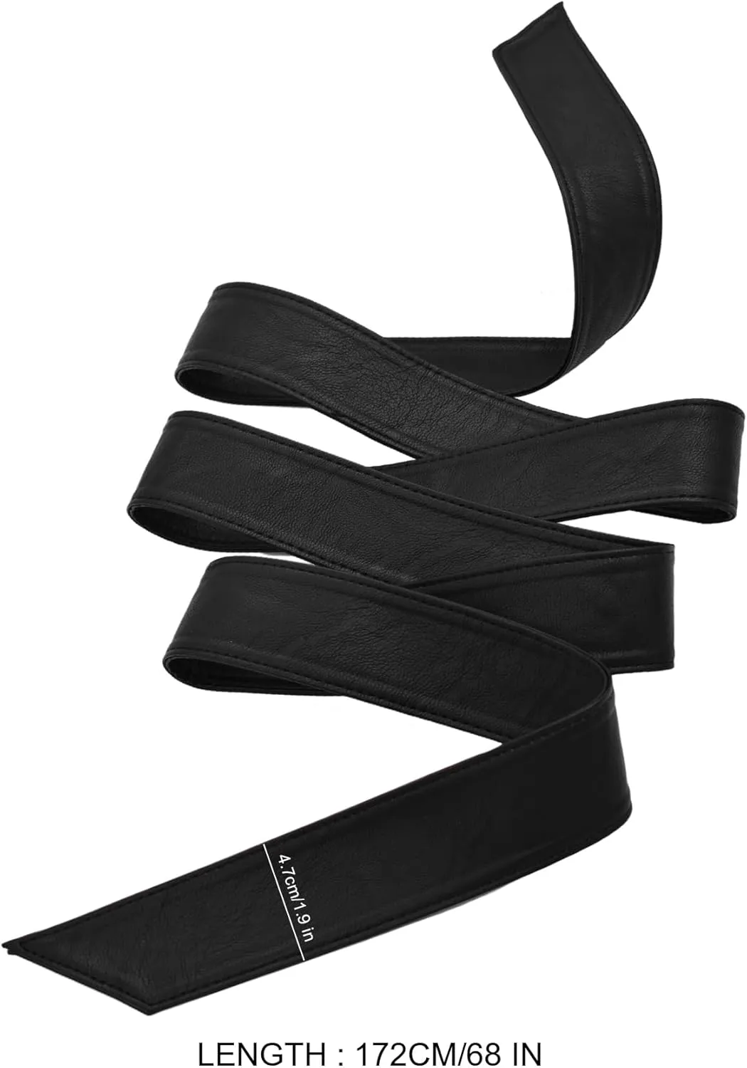 TeeYee Women OBI Belt Fashion Solid Color PU Leather 4.5cm Wide Waist Band 70 Inch in Extra Size