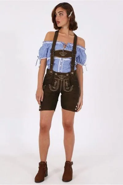 Traditional German Lederhosen Women Dark Deer