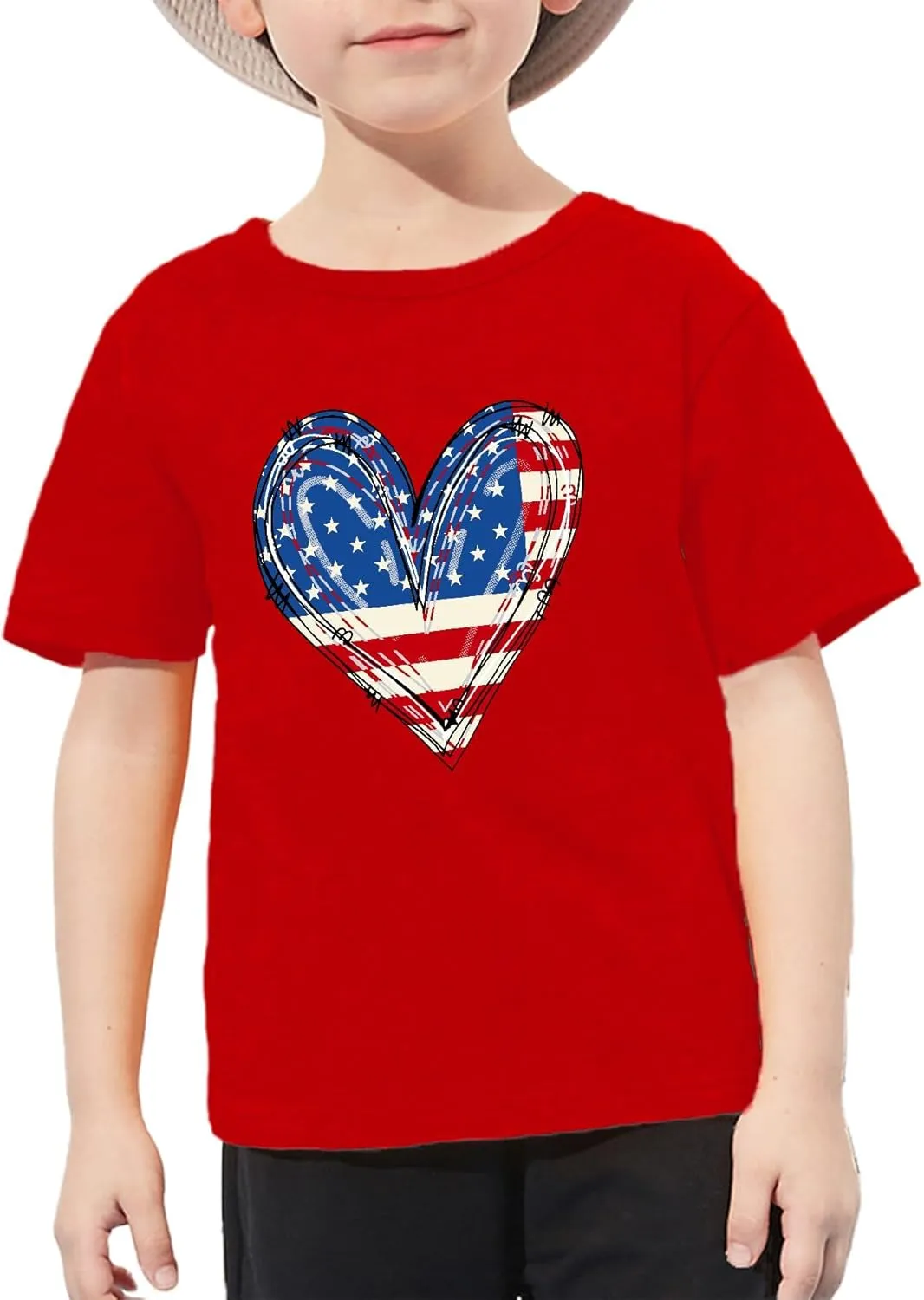 USA Shirt Toddler Boys Girls American Flag Tshirt 4th of July Shirt Kids Patriotic Tee Tops