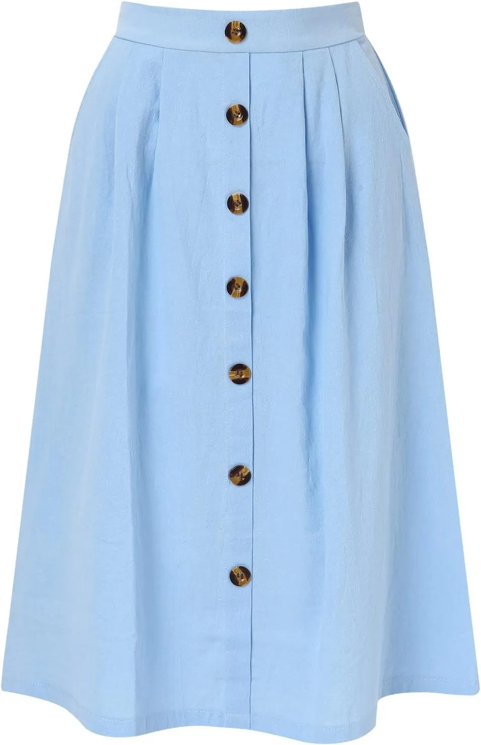 Women 2023 Summer Spring Skirt Women Long Button Skirt Solid Color High Waist Fashion Casual A Line Denim Pencil