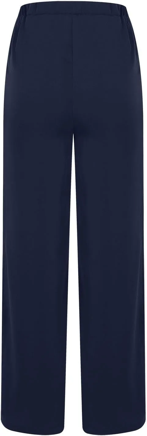 Womens Wide Leg Pants Yoga Flowy Split Palazzo Pants Tie Front Wrap Trousers Beach Cover Up Casual Lounge Boho Pants
