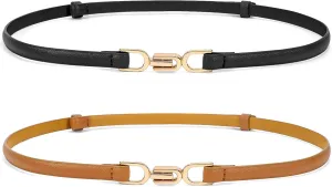 XZQTIVE Skinny Belts For Women Thin Leather Waist Belt Fashion Ladies Belt For Dress Pant