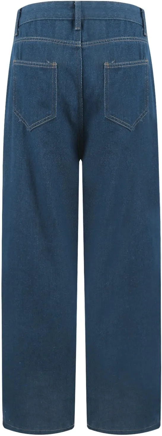 Yesunpxs Women Wide Leg Jeans 2025 Trendy Jeans Stretchy High Waisted Denim Pants with Pockets Trendy Casual Trouses